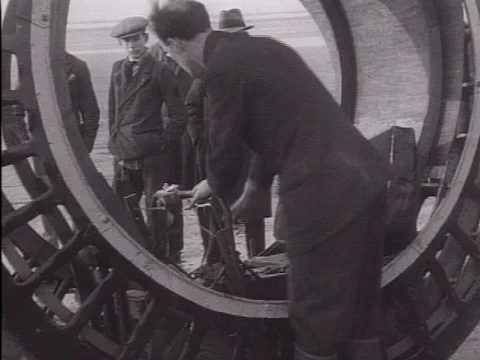 1932 | Inventor Creates New Form of Transportation Video stock 77287126