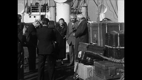 1933-Albert Einstein / Visit / USA / 1933 Stock Footage 77831105