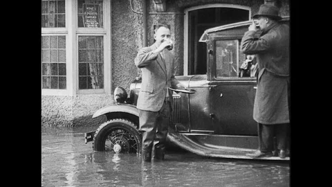 1933-Flood / Yorkshire / England / 1933 Stock Footage