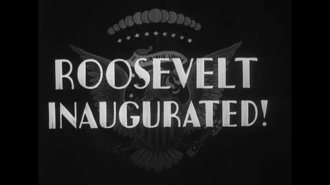 1933 - Huge crowds wait outside the Capitol Building for FDR's inauguration Stock Footage 116259245