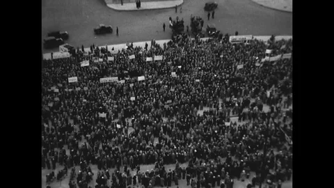 1933-Jewish Protest Demonstration Against Hitlerism / USA / 1933 Stock Footage