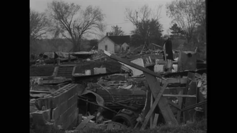 1934 - The aftermath of a highly destructive storm in the Pacific Northwest Stock Footage 217362096