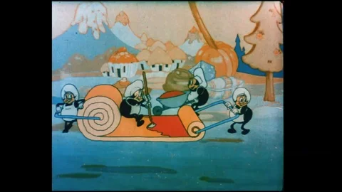 1934 - In this animated film, tiny creatures make jelly rolls, animal crackers, Stock Footage 141515553