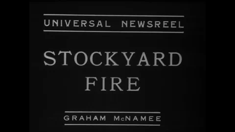 1934 - An enormous fire rages through the Chicago Stockyard in Illinois. Stock Footage 137256534
