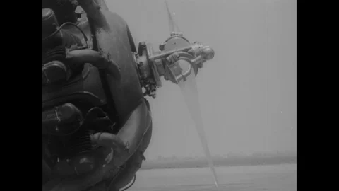 1934 - With the invention of the variable pitch propeller, a biplane is able to Video stock 139486942