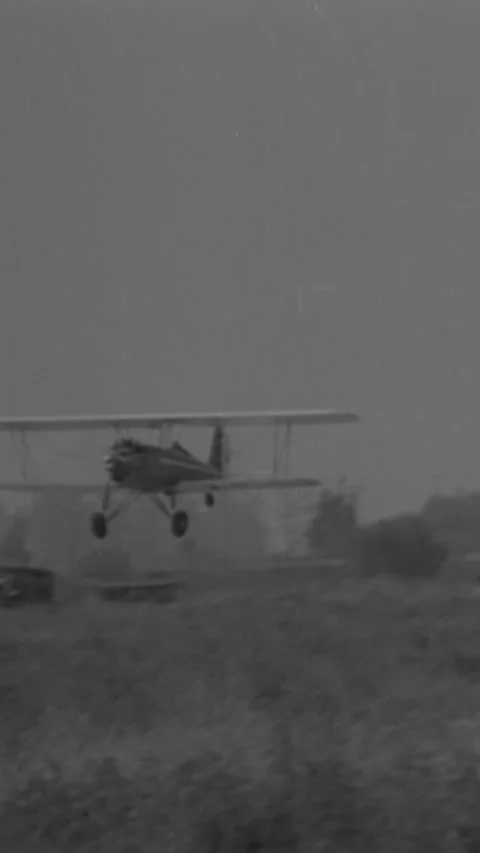 1934 - With the invention of the variable pitch propeller, a biplane is able to Stock Footage 284130586