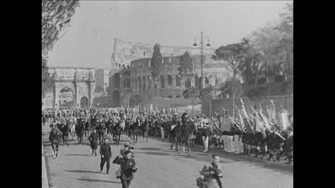 1935-Parade / Rome / Italy / 1935 Stock Footage