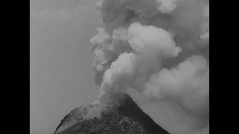 1935-Volcanic Eruption / Mount Vesuvius / Italy / 1935 Stock Footage 77846572