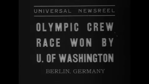 1936 - The eight-man rowing competition in the summer Olympics begins on the Stock Footage 129450540