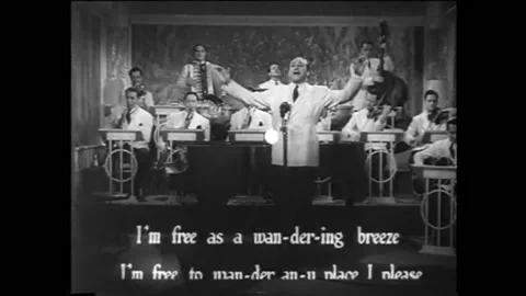 1936 - In this musical, a bouncing ball helps viewers sing along to Joe Stock Footage 246357522