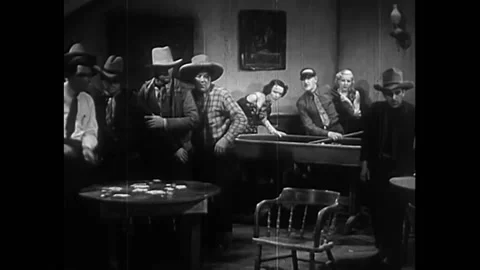 1936 - In this western film, a Mexican cowboy wins a bar fight for a woman's Stock Footage