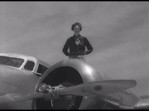 1937-Amelia Earhart / Flight Pioneer / USA / 1937 Stock Footage