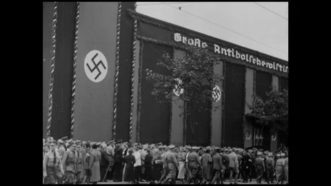 1937-Anti-Bolshevist Exhibition / Berlin / Germany / 1937 Stock Footage