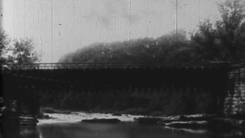 1937-Bridge / John A. Roebling / USA Stock Footage