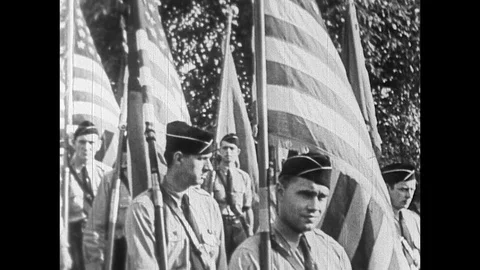 1937-Camp Nordland / German American Bund / USA / Sep 26, 1937 Stock Footage