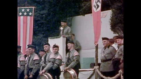 1937-Camp Nordland / German American Bund / New Jersey / USA / 1937 Stock Footage
