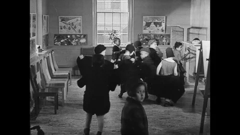 1937-Children's Home / Detroit / USA / 1937 Stock Footage
