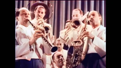 1937 - Duke Ellington's band concludes a rendition of "I've Got to Be a Rug Stock Footage 246364491