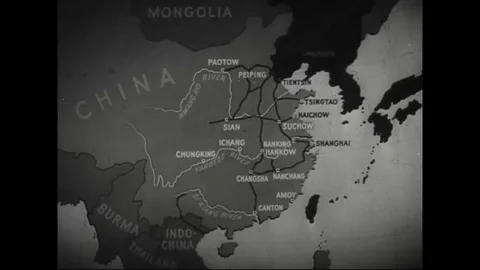 1937 - In this Frank Capra documentary, bustling city life in Shanghai is seen, Stock Footage 136194093