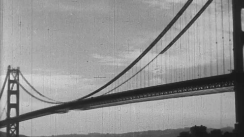 1937-Golden Gate Bridge / Bridge Construction / 1933-1937 Stock Footage