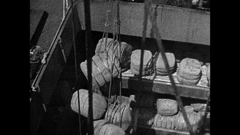1937-Harbor / Bremen / Germany Stock Footage