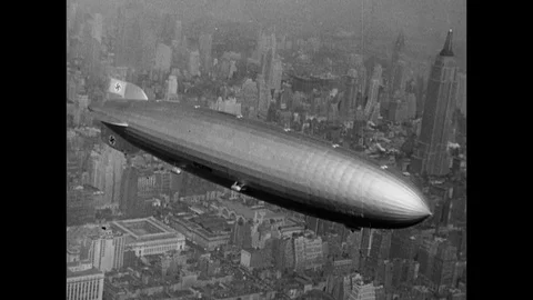 1937-LZ 129 Hindenburg / Catastrophe / USA / 1937 Stock Footage