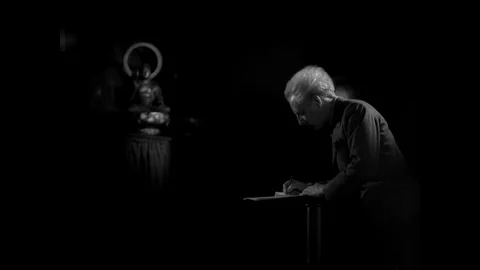 1937-Man / Writing / USA Stock Footage