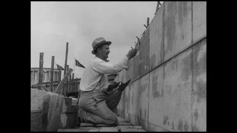 1937-Mason / Working / Berlin / 1937 Stock Footage