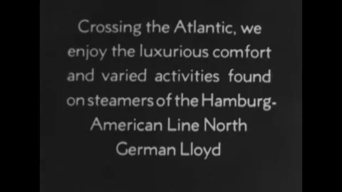 1937 - Passengers on an ocean liner to Germany enjoy on-deck games, tetherball, Stock Footage 103881837