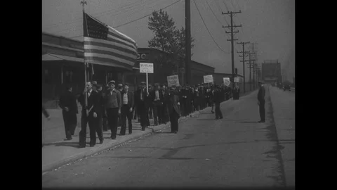 1937-Steel Strike / Chicago / USA / 1937 Stock Footage
