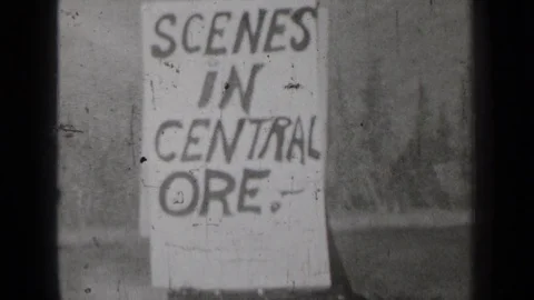 1937: Wall Poster Announcing Event in Black Letters Bend Oregon 스톡 동영상 72508833