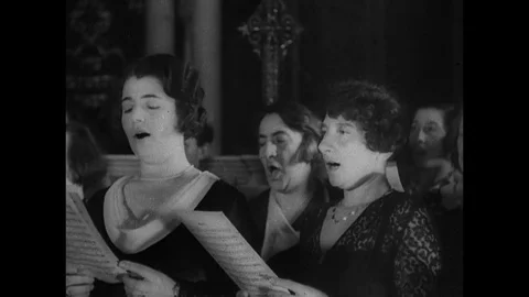 1938-Divine Service / Synagogue / Germany / 1933 - 1938 Stock Footage