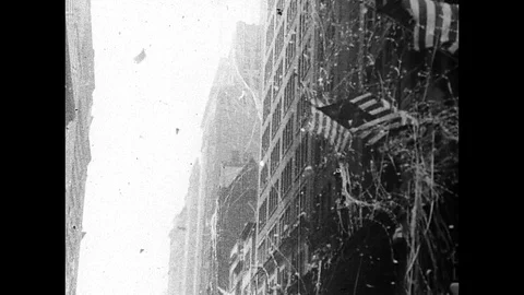 1938 DOUGLAS CORRIGAN PARADE: New York City Ticker Tape Stock Footage