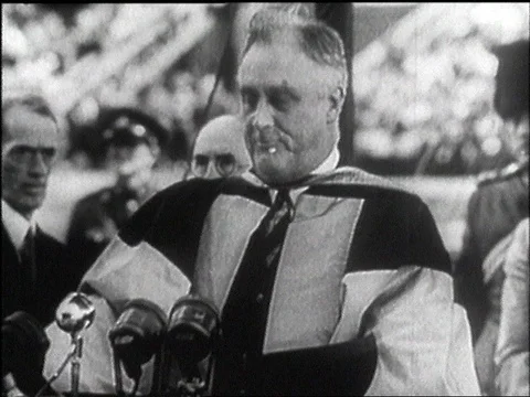 1938-Franklin D. Roosevelt / USA / 1910-1945 Stock Footage
