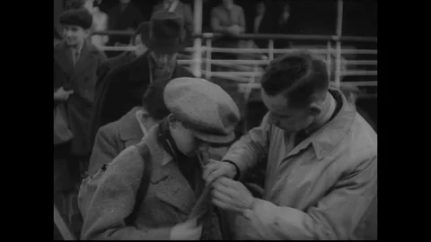 1938-Kindertransport / Jew / Refugee / England / 1938 Stock Footage