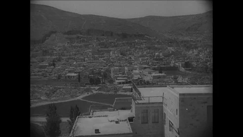 1938-Street Scene / Nablus / Palestine / 1938 Stock Footage