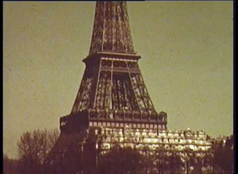 (1939) Eiffel Tower, Paris / Streets Of France Stock Footage 153360742