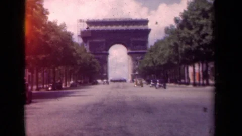 1939: L'Arc de Triomphe, One of the Most Iconic Sights in Paris Stock Footage 70655887