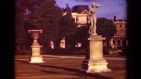 1939: Statues in the Evening Sunset Paris France Stock Footage 70655716