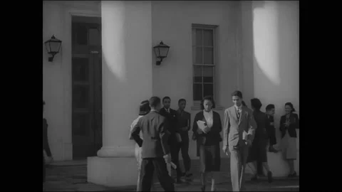 1939 - Students enter and exit buildings at HBCU Dillard University. Stock Footage 166830906