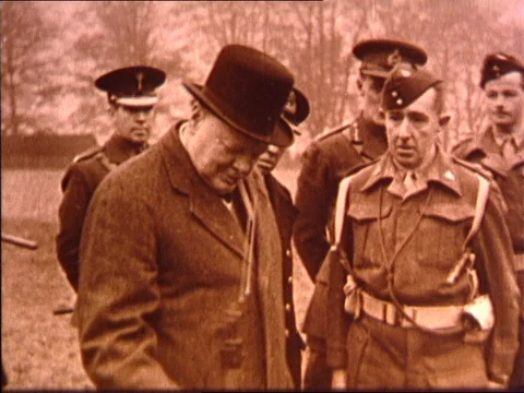 1939-Winston Churchill / Speech / End of War / 1945 Stock Footage