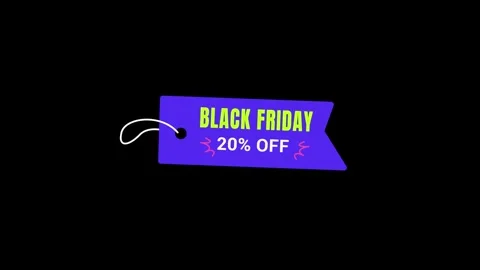 194 Animation Text Label Black Friday Sale 20 库存影片 301559591