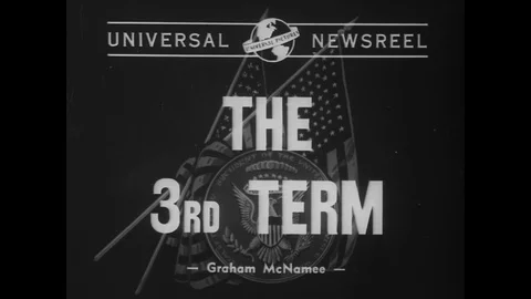 1940 - Crowds cheer FDR's re-election. Stock Footage 130817724