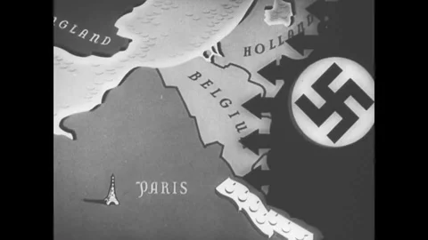 1940 - In this documentary directed by Frank Capra, Nazi armored divisions roll Stock Footage 136199131