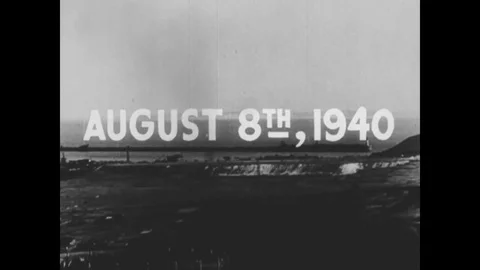 1940 - In this Frank Capra documentary, the Luftwaffe bombs British ships in the Stock Footage 136194497