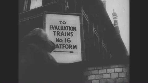 1940 - A montage shows the precautions taken in London against a Luftwaffe Stock Footage