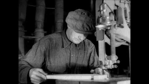 1940-People / Joiner's Workshop / USA / 1933 - 1940 Stock Footage