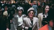 1940S 1950S Nyc Crowd Street People Walk New York City Late  Vintage Film Movie  Stock Footage