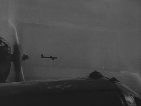 1940s: Aircraft propellers in motion Stock Footage 229440036