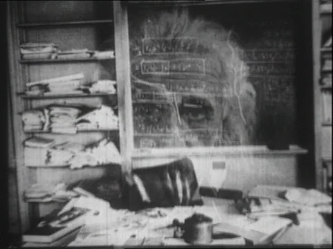 1940s: ALBERT EINSTEIN: talks of teaching & learning Stock Footage